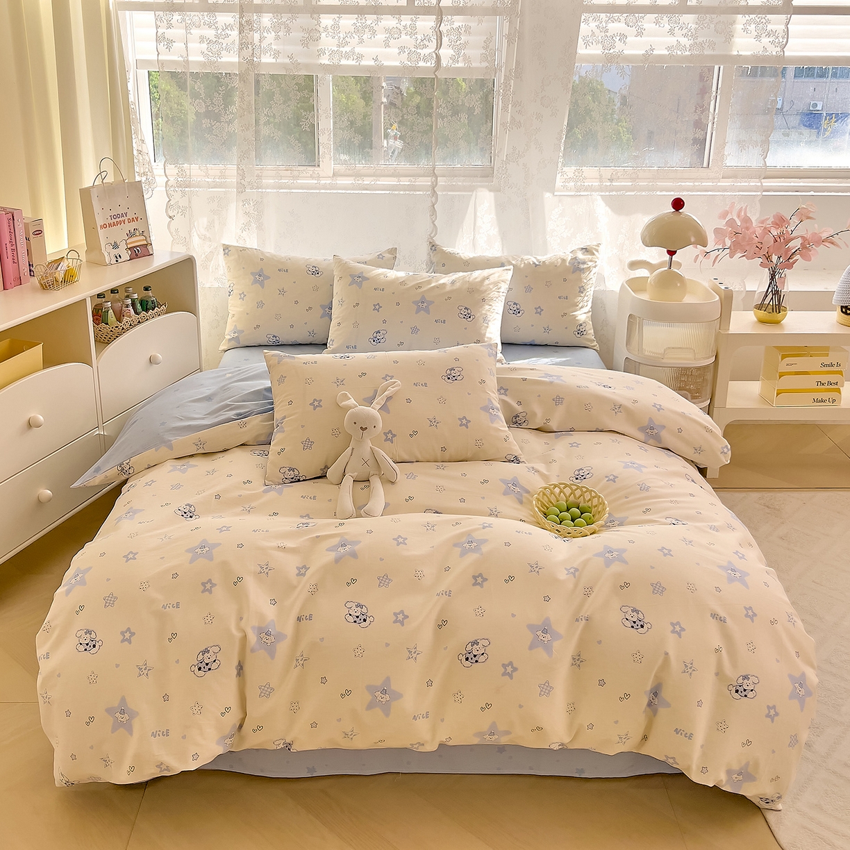 91家纺网 家纺一手货源 找家纺 （总）DoDo 兜兜 2025新款卡通全棉纯棉小清新三四件套系列 （可定做尺寸）