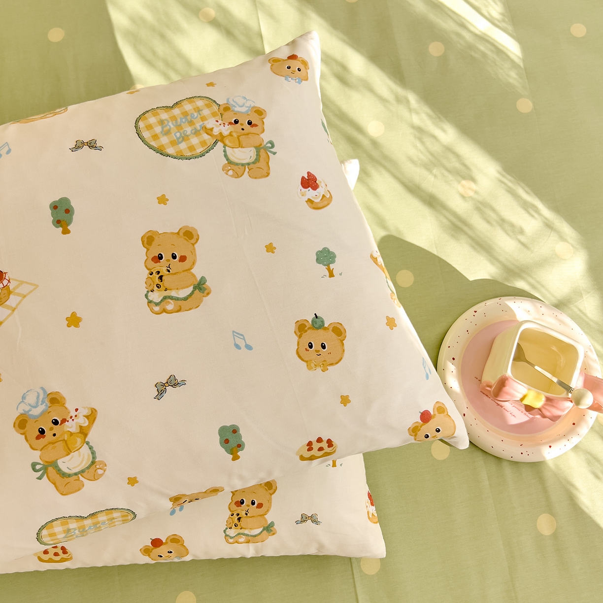 91家纺网 家纺一手货源 找家纺 DoDo 兜兜 2026新款卡通全棉纯棉小清新三四件套系列 （可定做尺寸） 围裙小熊