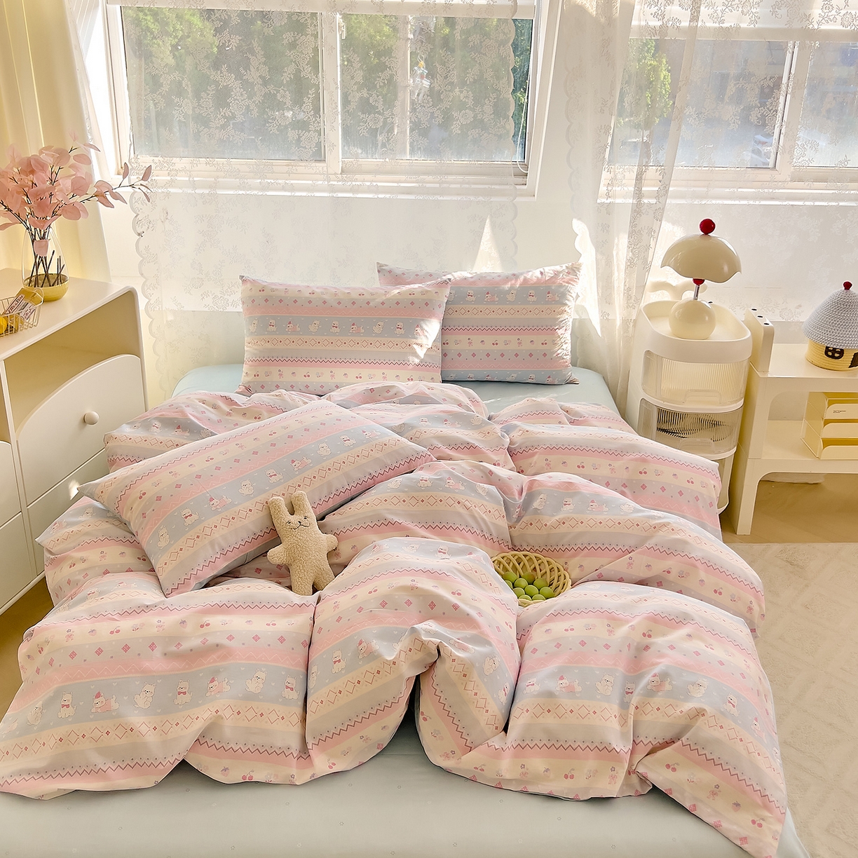 91家纺网 家纺一手货源 找家纺 DoDo 兜兜 2026新款卡通全棉纯棉小清新三四件套系列 （可定做尺寸） 小狗笔记