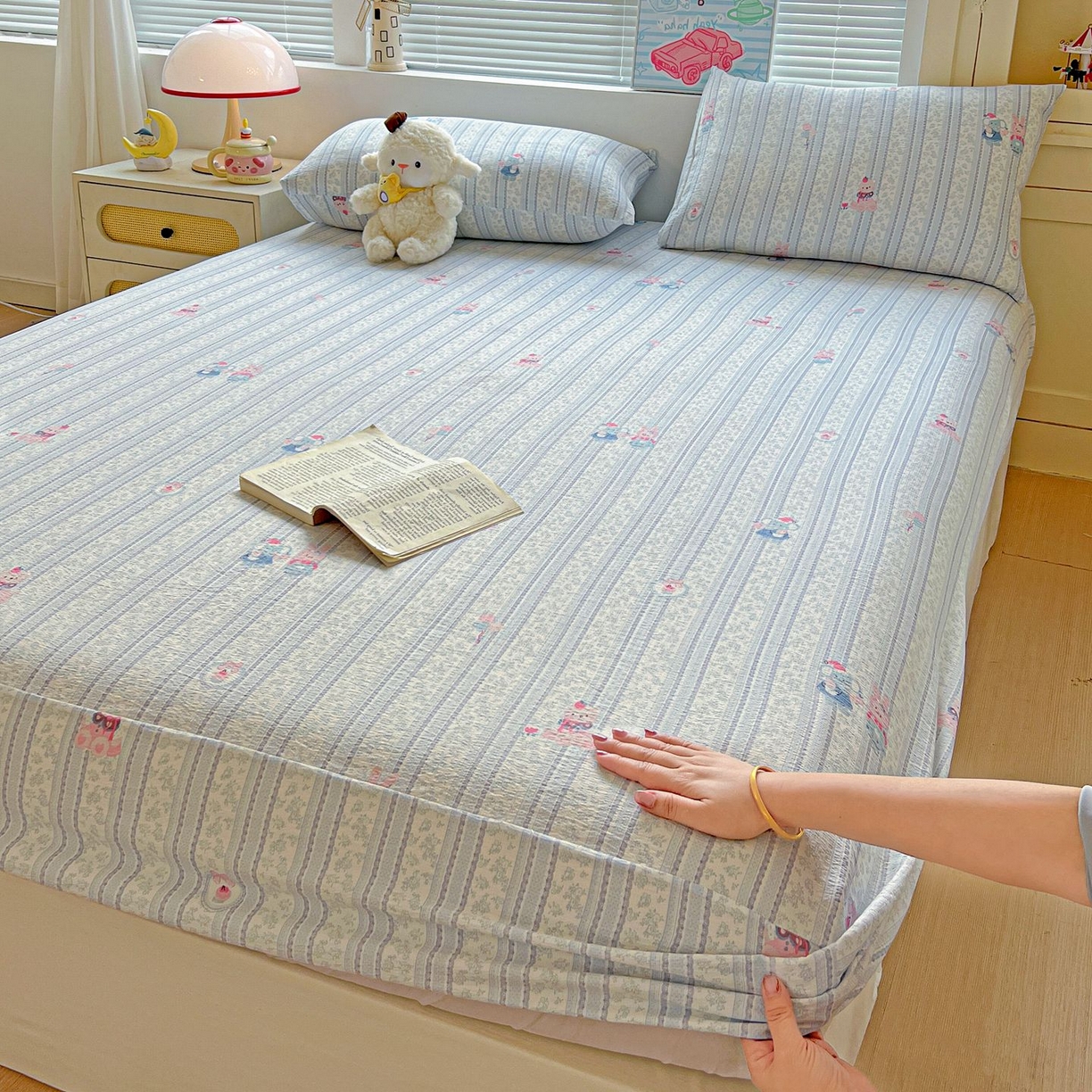 91家纺网 家纺一手货源 找家纺 （总）Mata蔓塔家 2025新款双层纱印花系列单床笠床笠单件