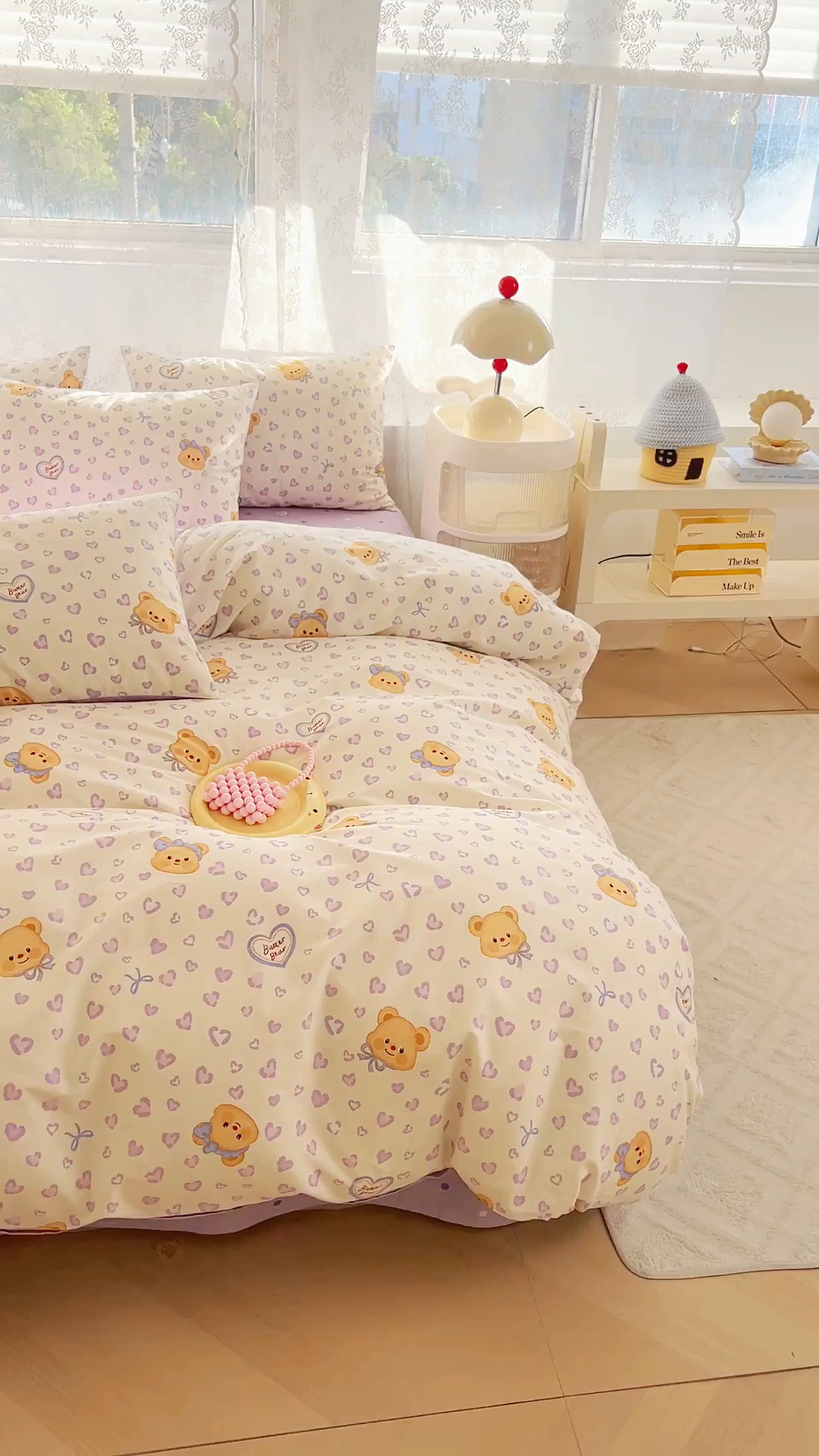 91家纺网 家纺一手货源 找家纺 DoDo 兜兜 2026新款卡通全棉纯棉小清新三四件套系列 （可定做尺寸） 豹纹小熊