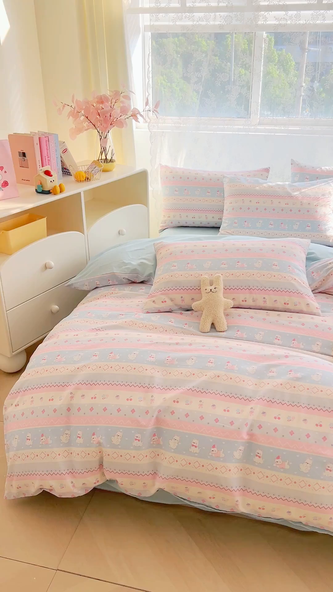 91家纺网 家纺一手货源 找家纺 DoDo 兜兜 2026新款卡通全棉纯棉小清新三四件套系列 （可定做尺寸） 小狗笔记