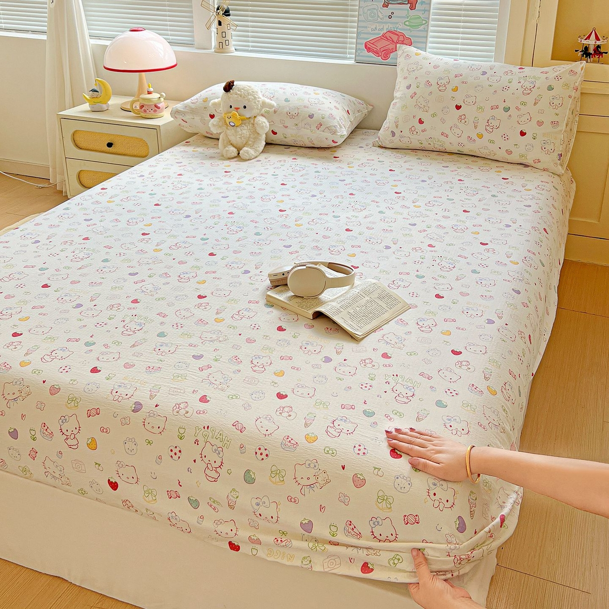 91家纺网 家纺一手货源 找家纺 （总）Mata蔓塔家 2025新款双层纱印花系列单床笠床笠单件