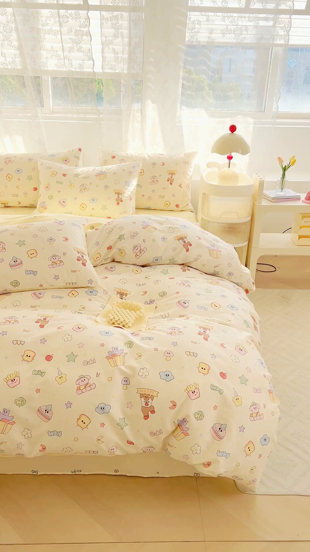 91家纺网 家纺一手货源 找家纺 DoDo 兜兜 2026新款卡通全棉纯棉小清新三四件套系列 （可定做尺寸） 爱豆熊