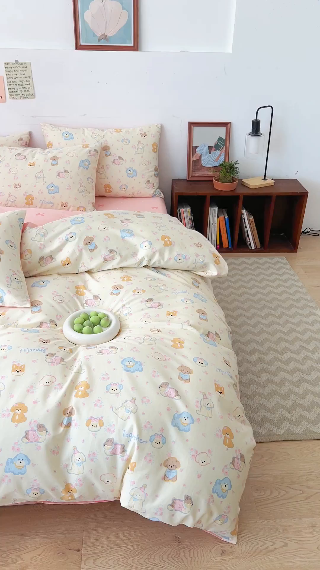 91家纺网 家纺一手货源 找家纺 DoDo 兜兜 2026新款卡通全棉纯棉小清新三四件套系列 （可定做尺寸） 狗狗家族