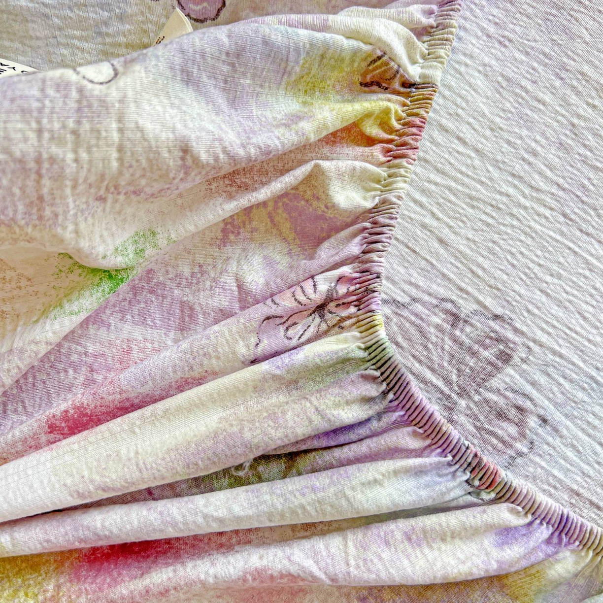 91家纺网 家纺一手货源 找家纺 Mata蔓塔家 2025新款双层纱印花系列单床笠床笠单件 油彩蝴蝶