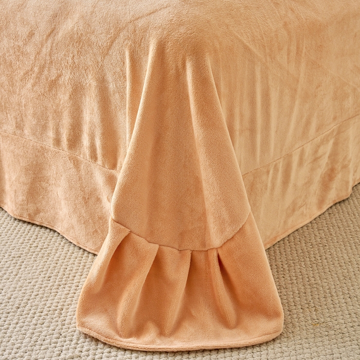 91家纺网 家纺一手货源 找家纺 贝诗梦 2025新款高克重230克5D雕花牛奶绒四件套 浪漫橙