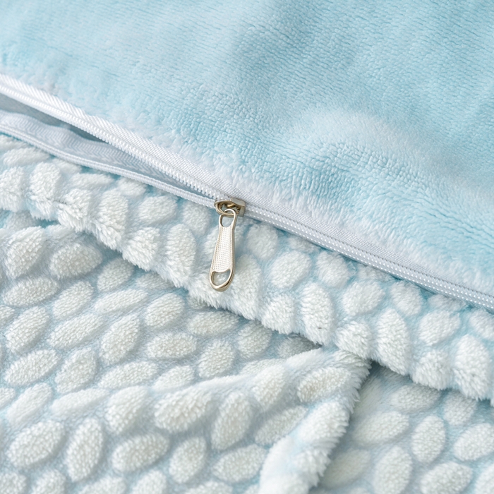 91家纺网 家纺一手货源 找家纺 贝诗梦 2025新款高克重230克5D雕花牛奶绒四件套 浪漫蓝