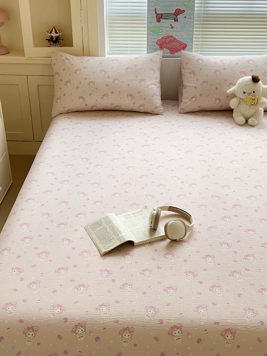 91家纺网 家纺一手货源 找家纺 Mata蔓塔家 2025新款双层纱印花系列单床笠床笠单件 小美