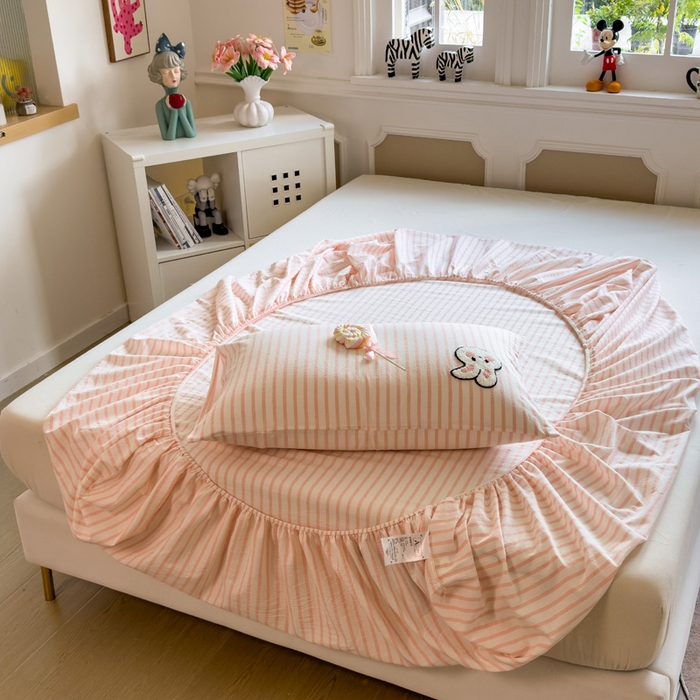 91家纺网 家纺一手货源 找家纺 席世家 2025新款纯棉全棉水洗棉单件床笠单品床笠 水洗棉-可爱兔