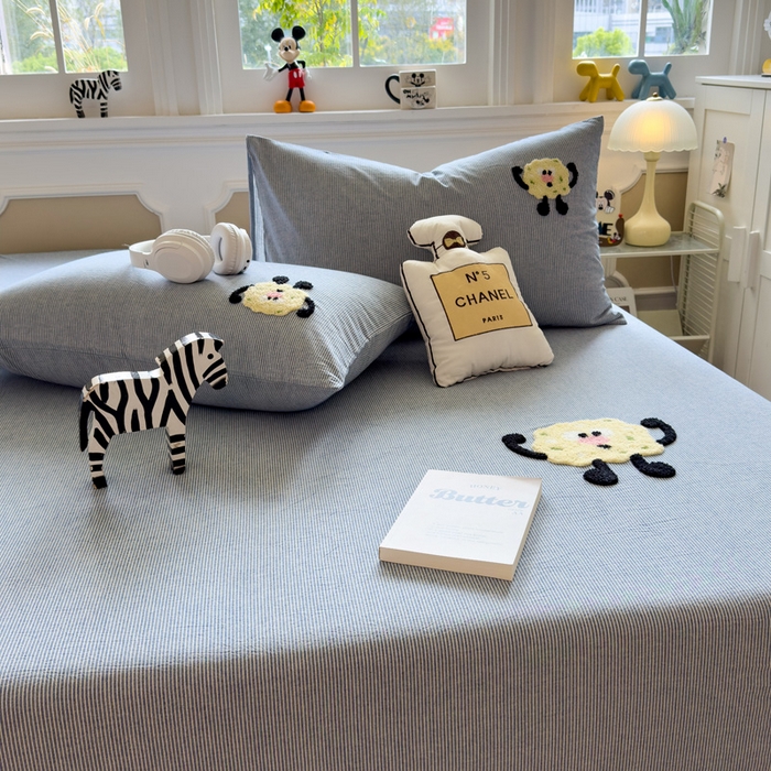 91家纺网 家纺一手货源 找家纺 席世家 2025新款纯棉全棉水洗棉单件床笠单品床笠 水洗棉-曲奇