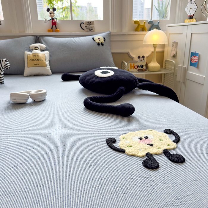 91家纺网 家纺一手货源 找家纺 席世家 2025新款纯棉全棉水洗棉单件床笠单品床笠 水洗棉-曲奇