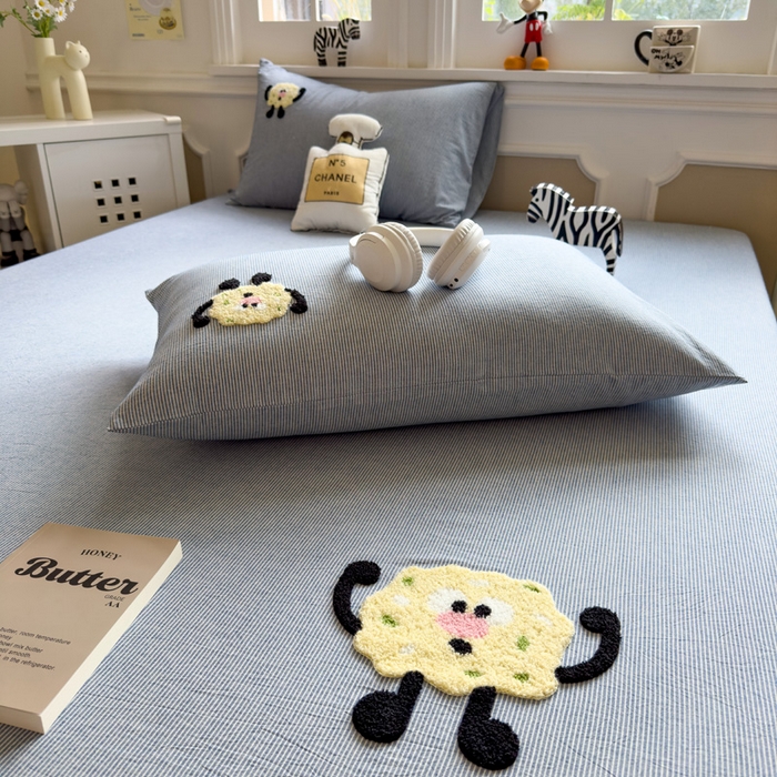 91家纺网 家纺一手货源 找家纺 席世家 2025新款纯棉全棉水洗棉单件床笠单品床笠 水洗棉-曲奇