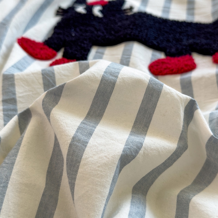 91家纺网 家纺一手货源 找家纺 席世家 2025新款纯棉全棉水洗棉单件床笠单品床笠 水洗棉-小黑猫