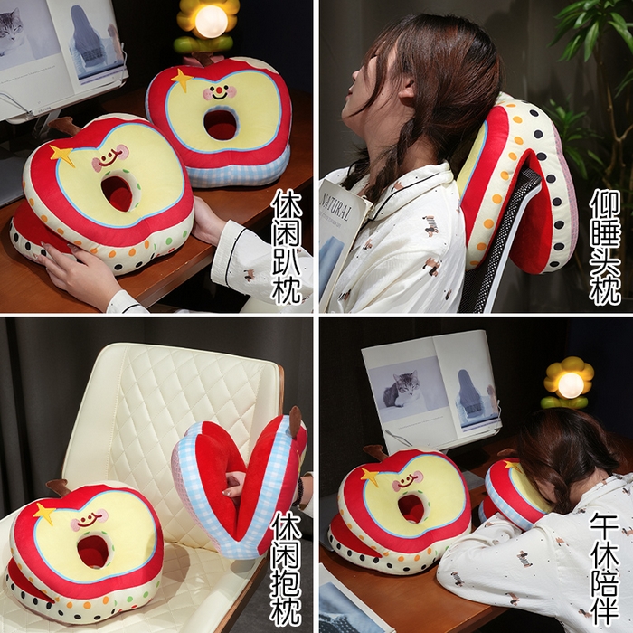 91家纺网 家纺一手货源 找家纺 （总）仟亿莱 2025新款印花苹果华夫格双面午睡枕枕头枕芯