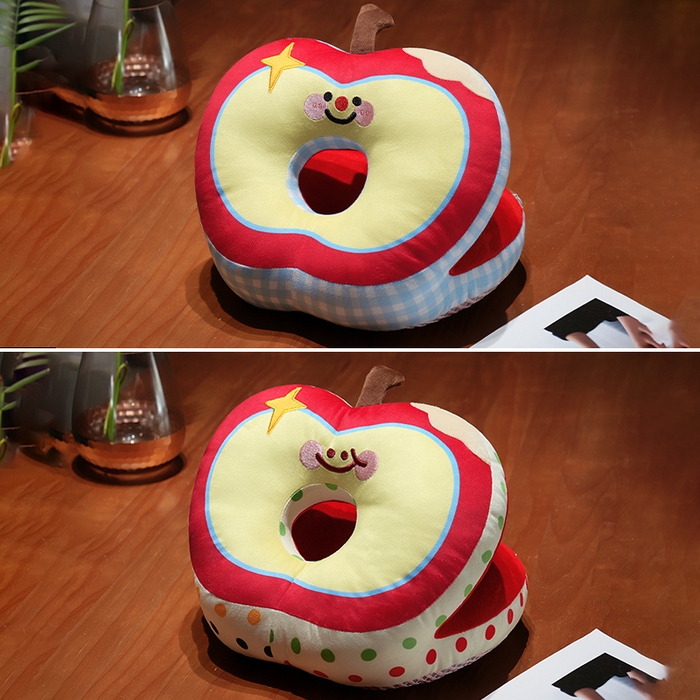 91家纺网 家纺一手货源 找家纺 （总）仟亿莱 2025新款印花苹果华夫格双面午睡枕枕头枕芯