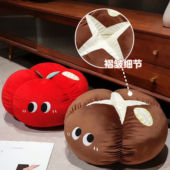 91家纺网 家纺一手货源 找家纺 （总）仟亿莱 2025新款ins大眼果蔬墩墩坐垫