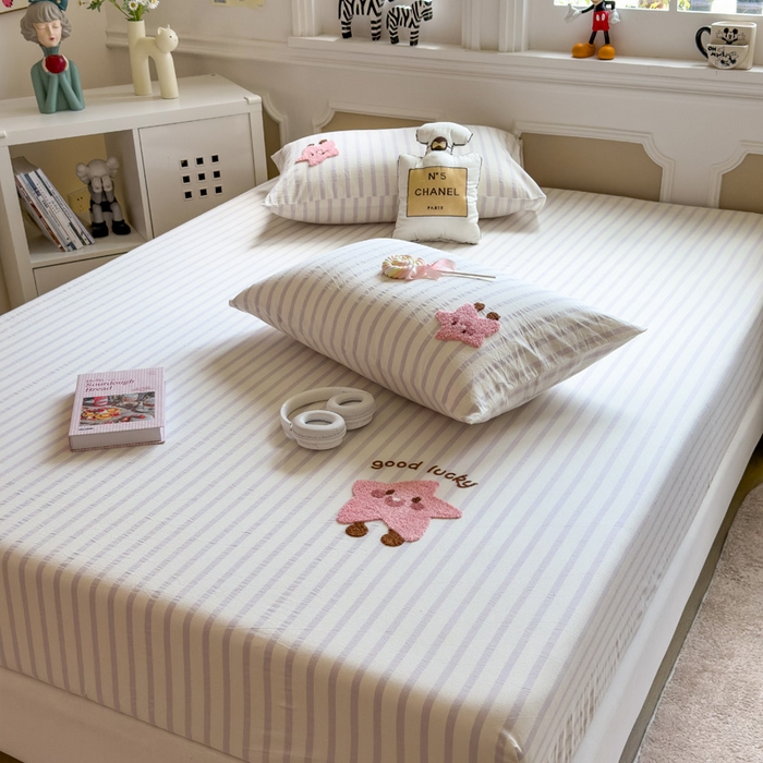 91家纺网 家纺一手货源 找家纺 席世家 2025新款纯棉全棉水洗棉单件床笠单品床笠 水洗棉-星愿