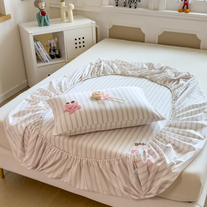 91家纺网 家纺一手货源 找家纺 席世家 2025新款纯棉全棉水洗棉单件床笠单品床笠 水洗棉-星愿