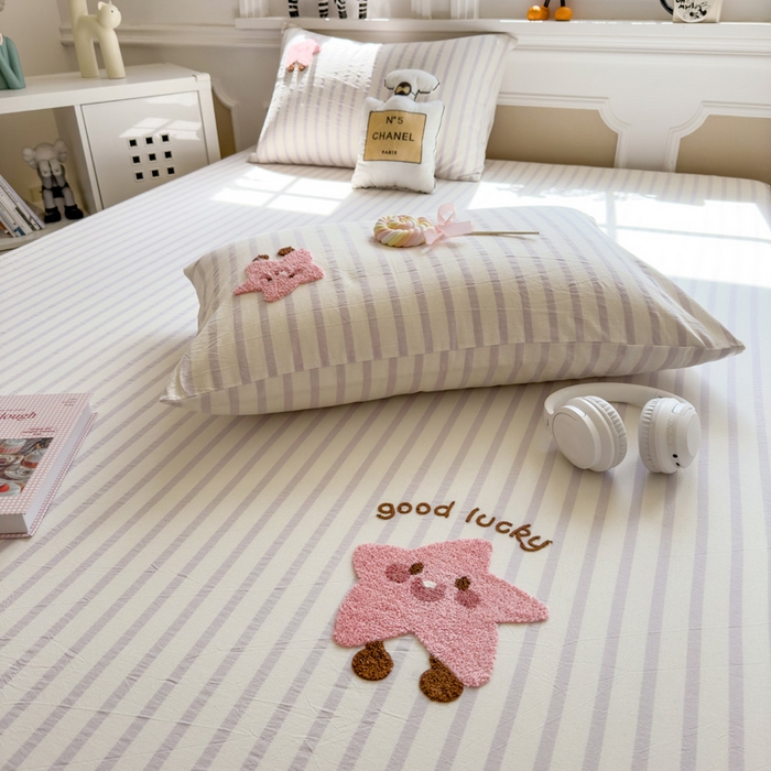 91家纺网 家纺一手货源 找家纺 席世家 2025新款纯棉全棉水洗棉单件床笠单品床笠 水洗棉-星愿