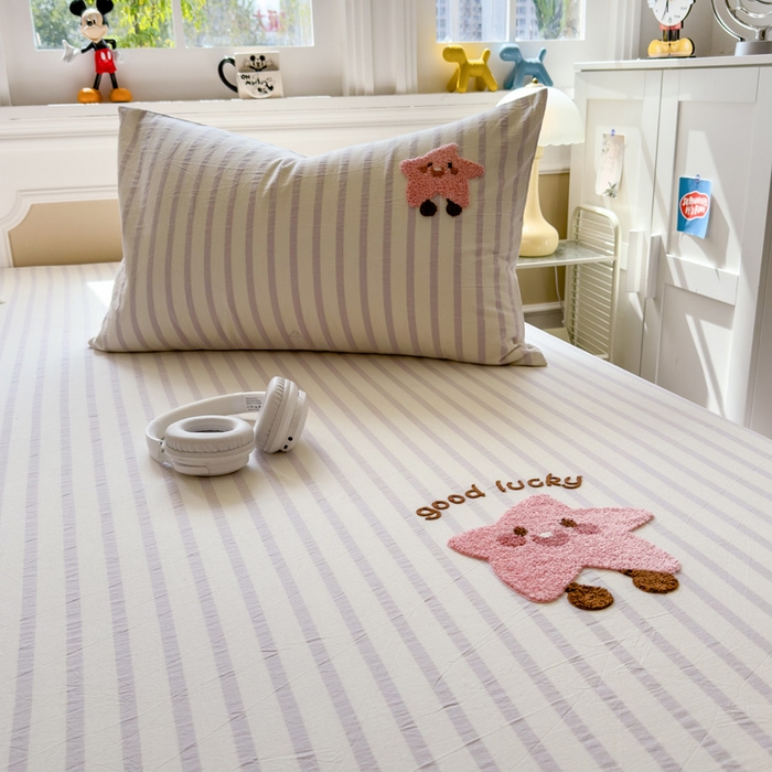 91家纺网 家纺一手货源 找家纺 席世家 2025新款纯棉全棉水洗棉单件床笠单品床笠 水洗棉-星愿