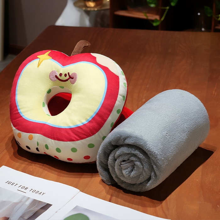 91家纺网 家纺一手货源 找家纺 仟亿莱 2025新款印花苹果华夫格双面午睡枕枕头枕芯 华夫格波点苹果