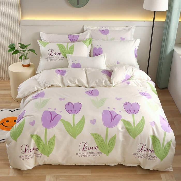 91家纺网 家纺一手货源 找家纺 （总）绒品  2025新款12868纯棉印花四件套