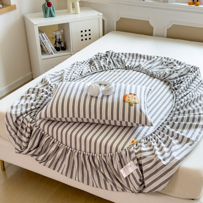 91家纺网 家纺一手货源 找家纺 席世家 2025新款纯棉全棉水洗棉单件床笠单品床笠 水洗棉-芝士