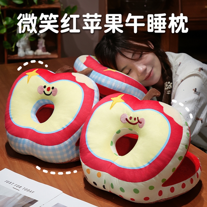 仟亿莱 2025新款印花苹果华夫格双面午睡枕枕头枕芯 组合图仅供展示不可下单
