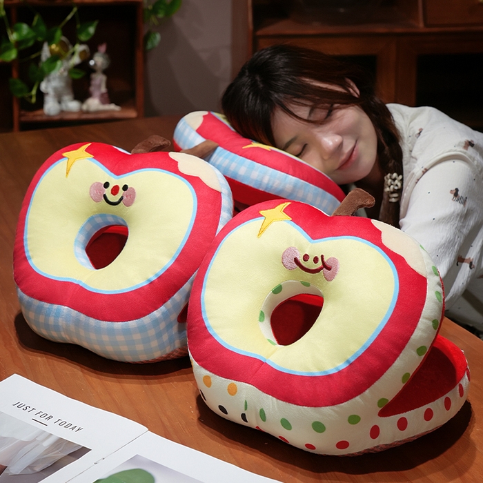 91家纺网 家纺一手货源 找家纺 仟亿莱 2025新款印花苹果华夫格双面午睡枕枕头枕芯 组合图仅供展示不可下单