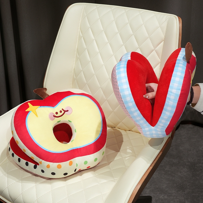 91家纺网 家纺一手货源 找家纺 仟亿莱 2025新款印花苹果华夫格双面午睡枕枕头枕芯 组合图仅供展示不可下单