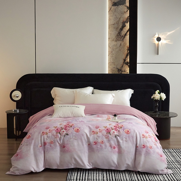 梧桐树 2025新款100%全棉磨毛单被套 南法落日紫