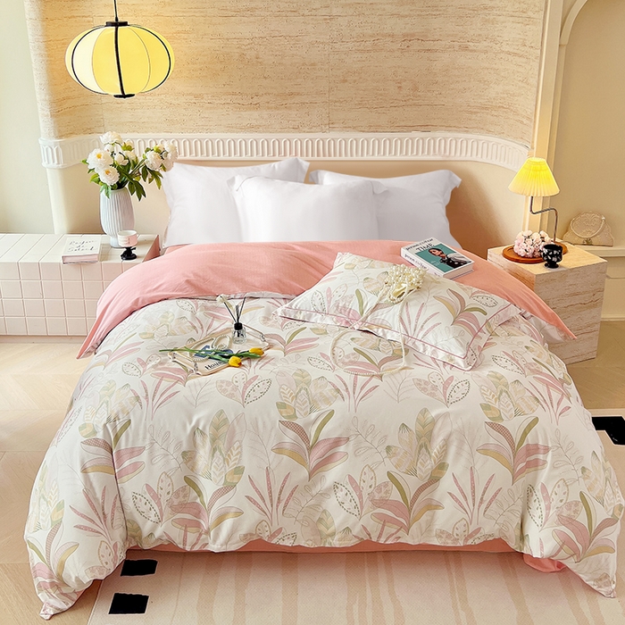 梧桐树 2025新款100%全棉磨毛单被套 麦吉 粉