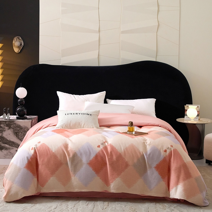 梧桐树 2025新款100%全棉磨毛单被套 魅影 粉