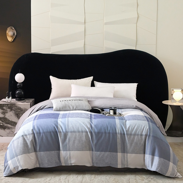 梧桐树 2025新款100%全棉磨毛单被套 格调生活 兰