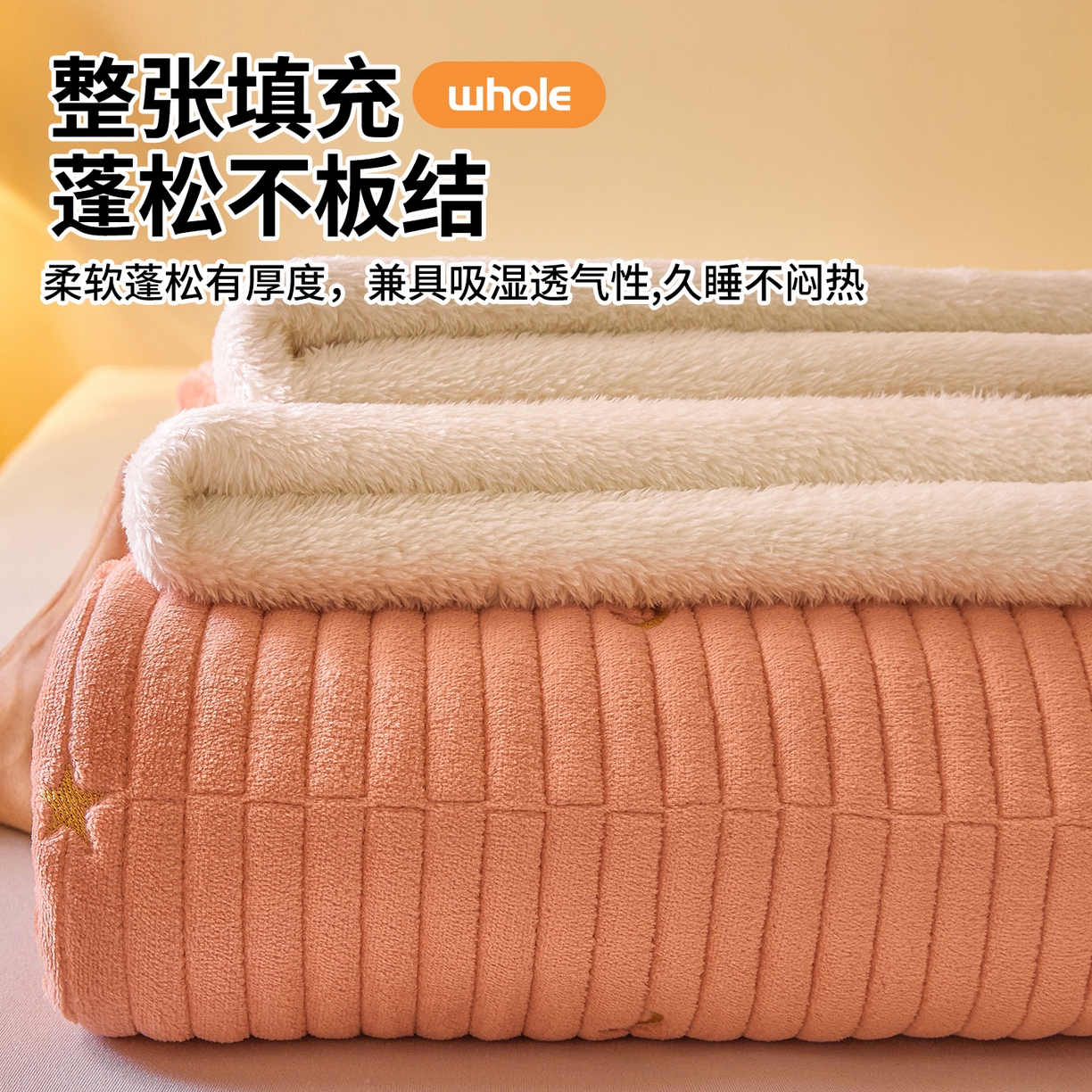 91家纺网 家纺一手货源 找家纺 （总）雯豆家纺 2025秋冬新款刺绣款夹棉床褥床垫床护垫绣花纯色垫子