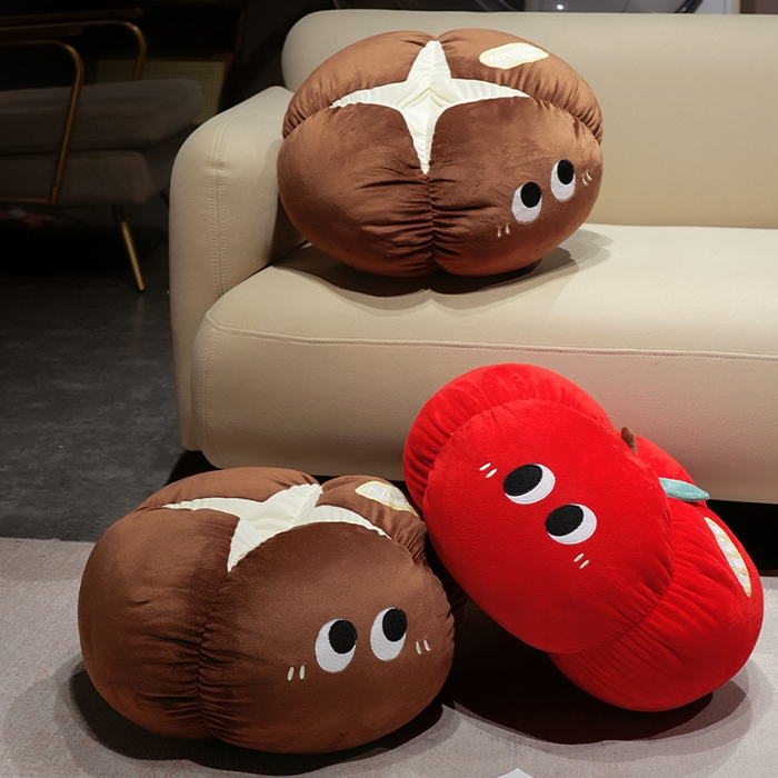 91家纺网 家纺一手货源 找家纺 仟亿莱 2025新款ins大眼果蔬墩墩坐垫 组合图仅供展示不可下单