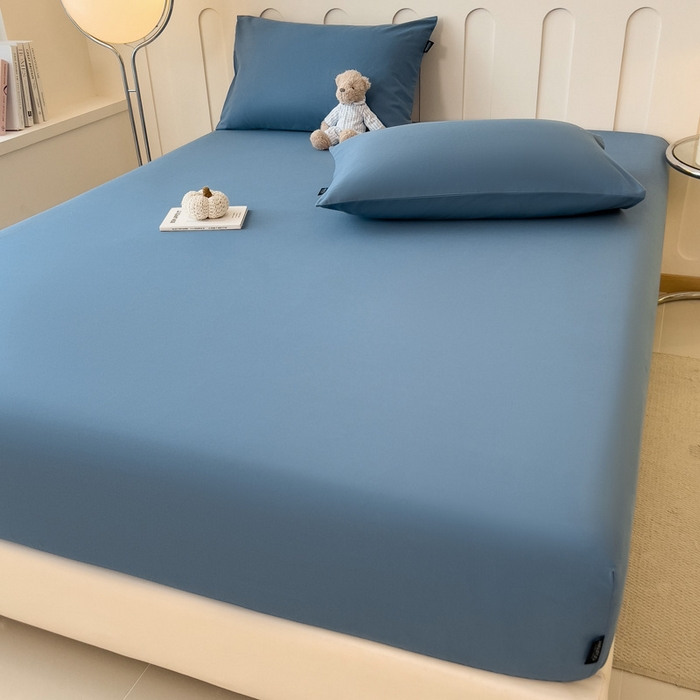 91家纺网 家纺一手货源 找家纺 席世家 2025新款全棉纯棉磨毛单品床笠单件床笠单品床单单件床单 半岛蓝