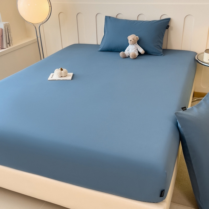 91家纺网 家纺一手货源 找家纺 席世家 2025新款全棉纯棉磨毛单品床笠单件床笠单品床单单件床单 半岛蓝