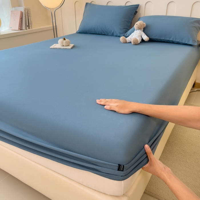 91家纺网 家纺一手货源 找家纺 席世家 2025新款全棉纯棉磨毛单品床笠单件床笠单品床单单件床单 半岛蓝