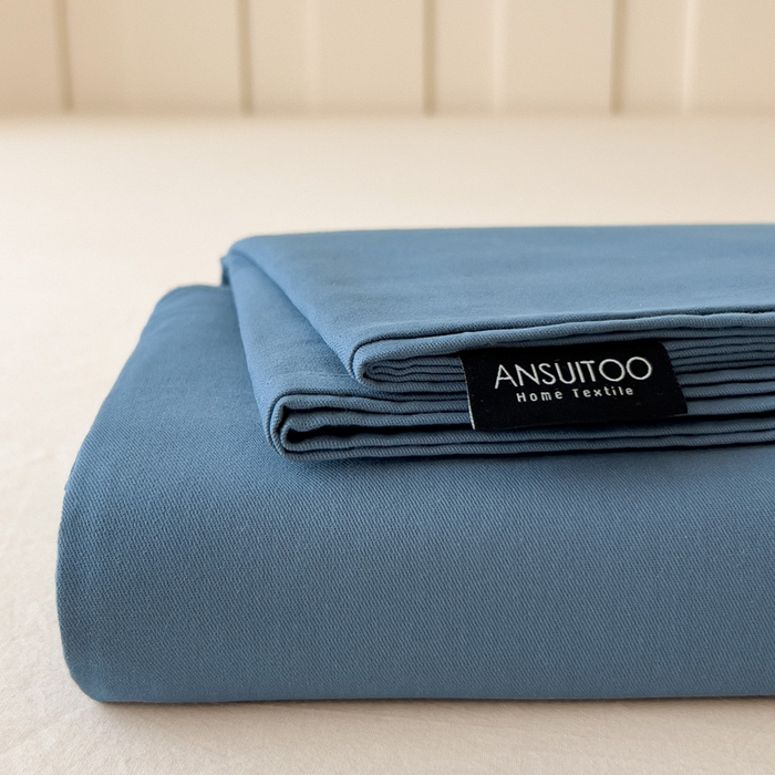 91家纺网 家纺一手货源 找家纺 席世家 2025新款全棉纯棉磨毛单品床笠单件床笠单品床单单件床单 半岛蓝