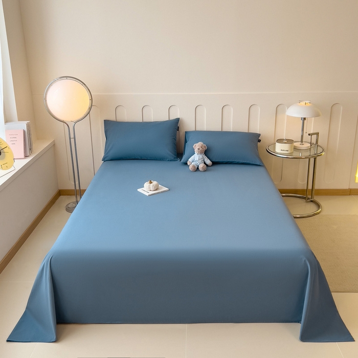 91家纺网 家纺一手货源 找家纺 席世家 2025新款全棉纯棉磨毛单品床笠单件床笠单品床单单件床单 半岛蓝