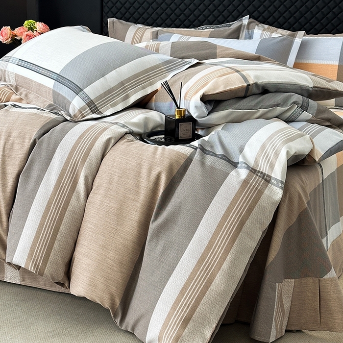 91家纺网 家纺一手货源 找家纺 棉生活家纺 2025新款铂金全棉纯棉磨毛四件套 流年印象