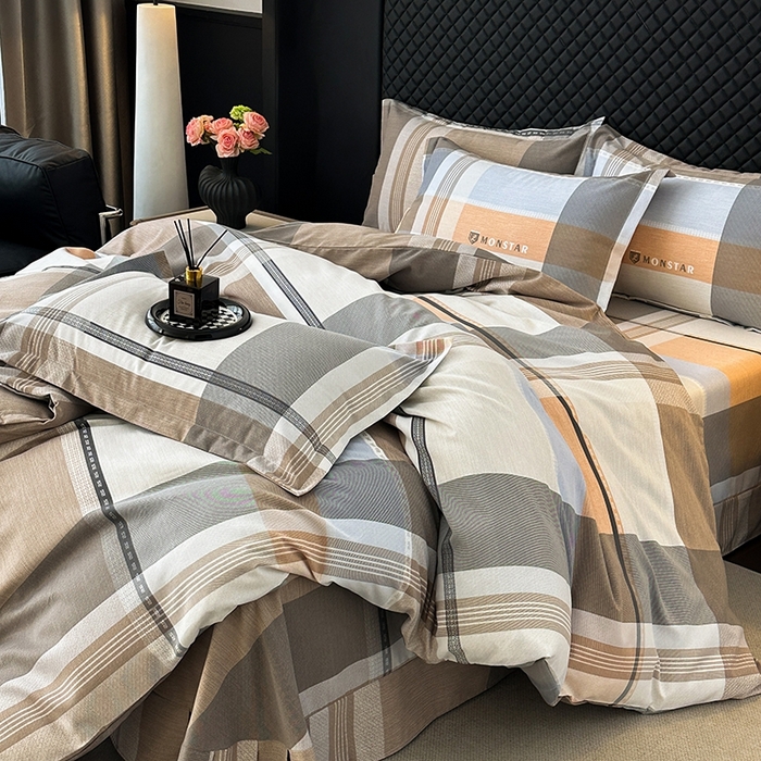 91家纺网 家纺一手货源 找家纺 棉生活家纺 2025新款铂金全棉纯棉磨毛四件套 流年印象