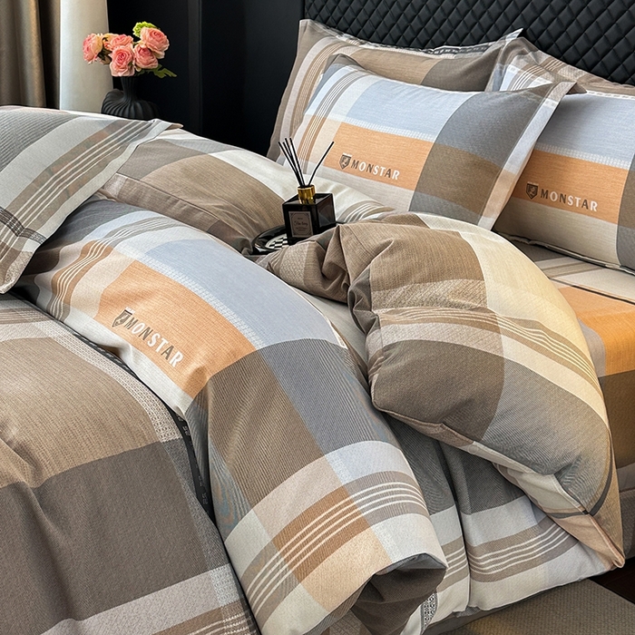 91家纺网 家纺一手货源 找家纺 棉生活家纺 2025新款铂金全棉纯棉磨毛四件套 流年印象