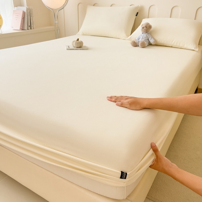 91家纺网 家纺一手货源 找家纺 席世家 2025新款全棉纯棉磨毛单品床笠单件床笠单品床单单件床单 贝母白