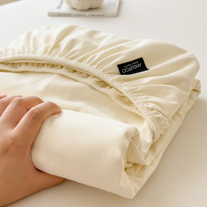 91家纺网 家纺一手货源 找家纺 席世家 2025新款全棉纯棉磨毛单品床笠单件床笠单品床单单件床单 贝母白