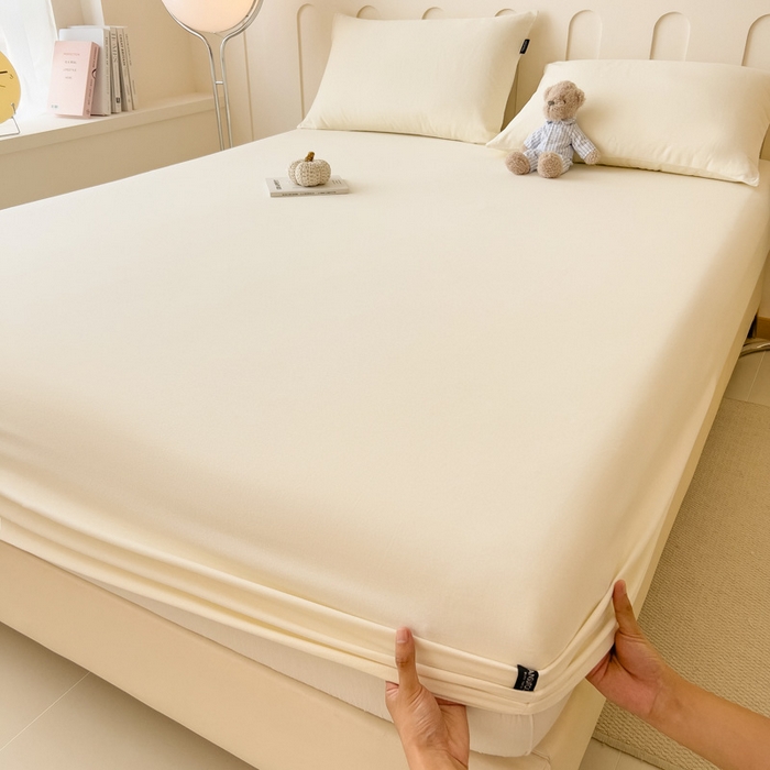 91家纺网 家纺一手货源 找家纺 席世家 2025新款全棉纯棉磨毛单品床笠单件床笠单品床单单件床单 贝母白