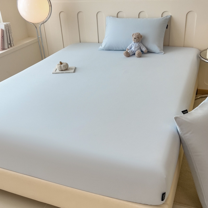 91家纺网 家纺一手货源 找家纺 席世家 2025新款全棉纯棉磨毛单品床笠单件床笠单品床单单件床单 海盐蓝