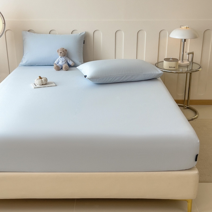 91家纺网 家纺一手货源 找家纺 席世家 2025新款全棉纯棉磨毛单品床笠单件床笠单品床单单件床单 海盐蓝